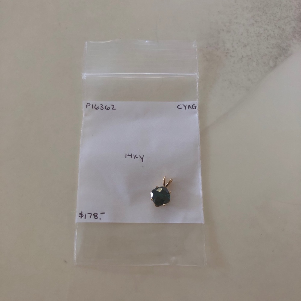 Brand New Created Tsavorite Garnet Pendant $178 - Authentic 14K Yellow Gold